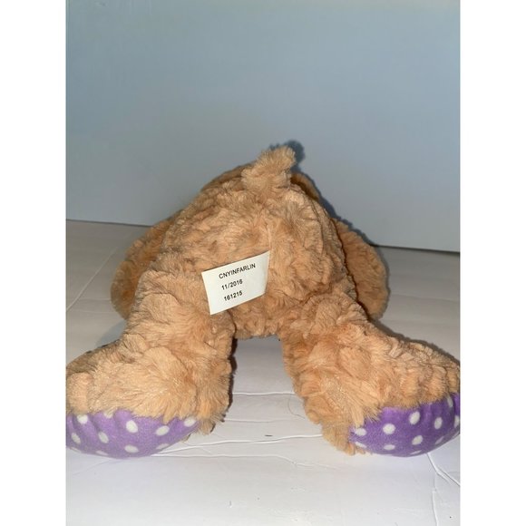 Best Made Toys Easter Bunny Plush 17" Tan Purple Polka Dot & Bow 2016 - Picture 4 of 8